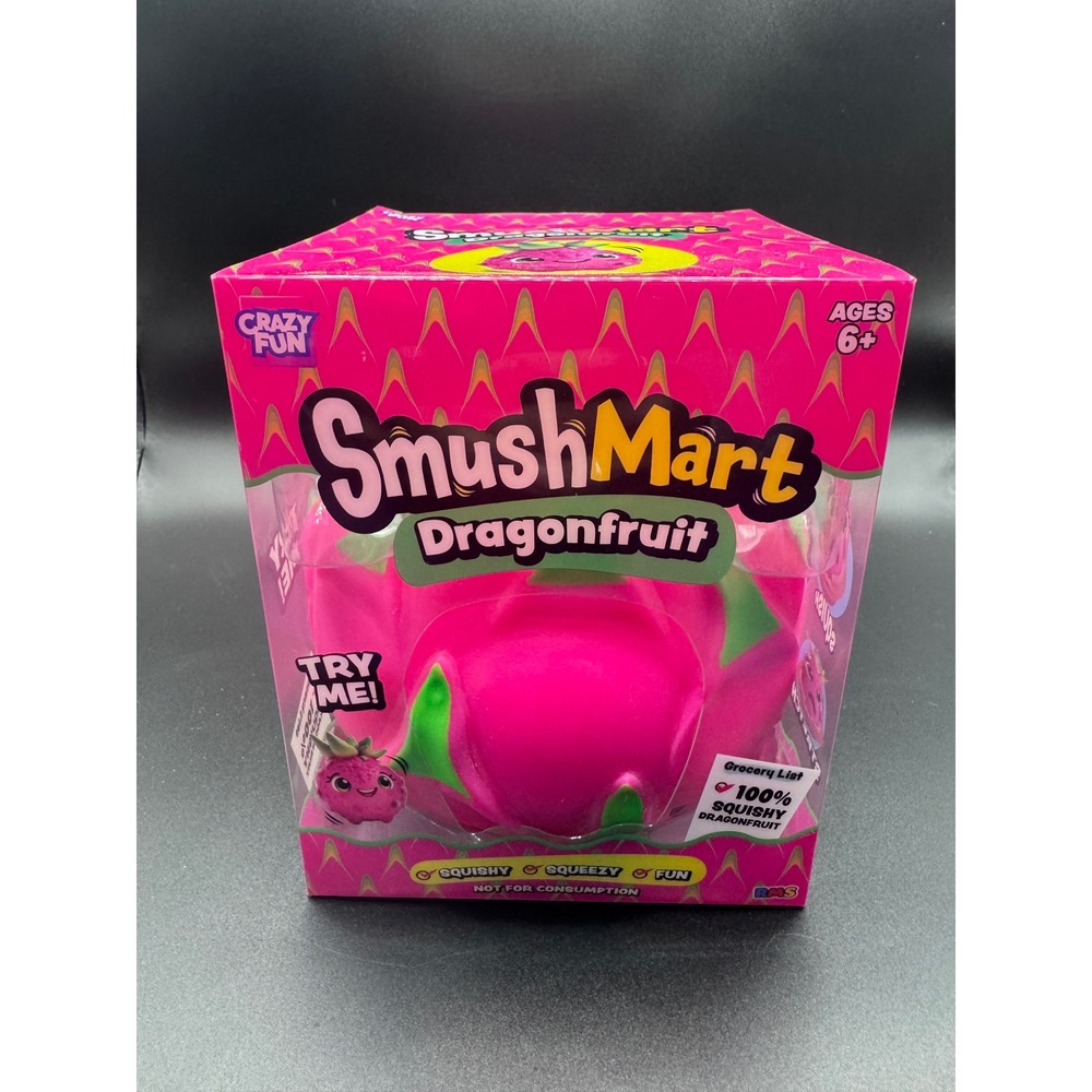 RMS Crazy Fun SmushMart Dragonfruit Squishy Squeezy Sensory Toy Pink New
